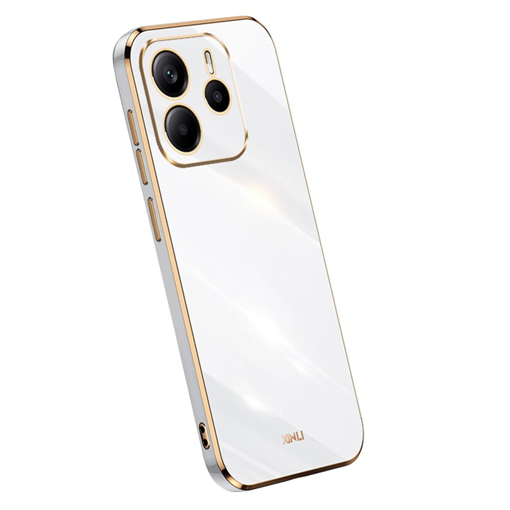 XINLI For Xiaomi Redmi Note 14 4G (163.25mm) Case TPU Phone Cover with Electroplating Frame
