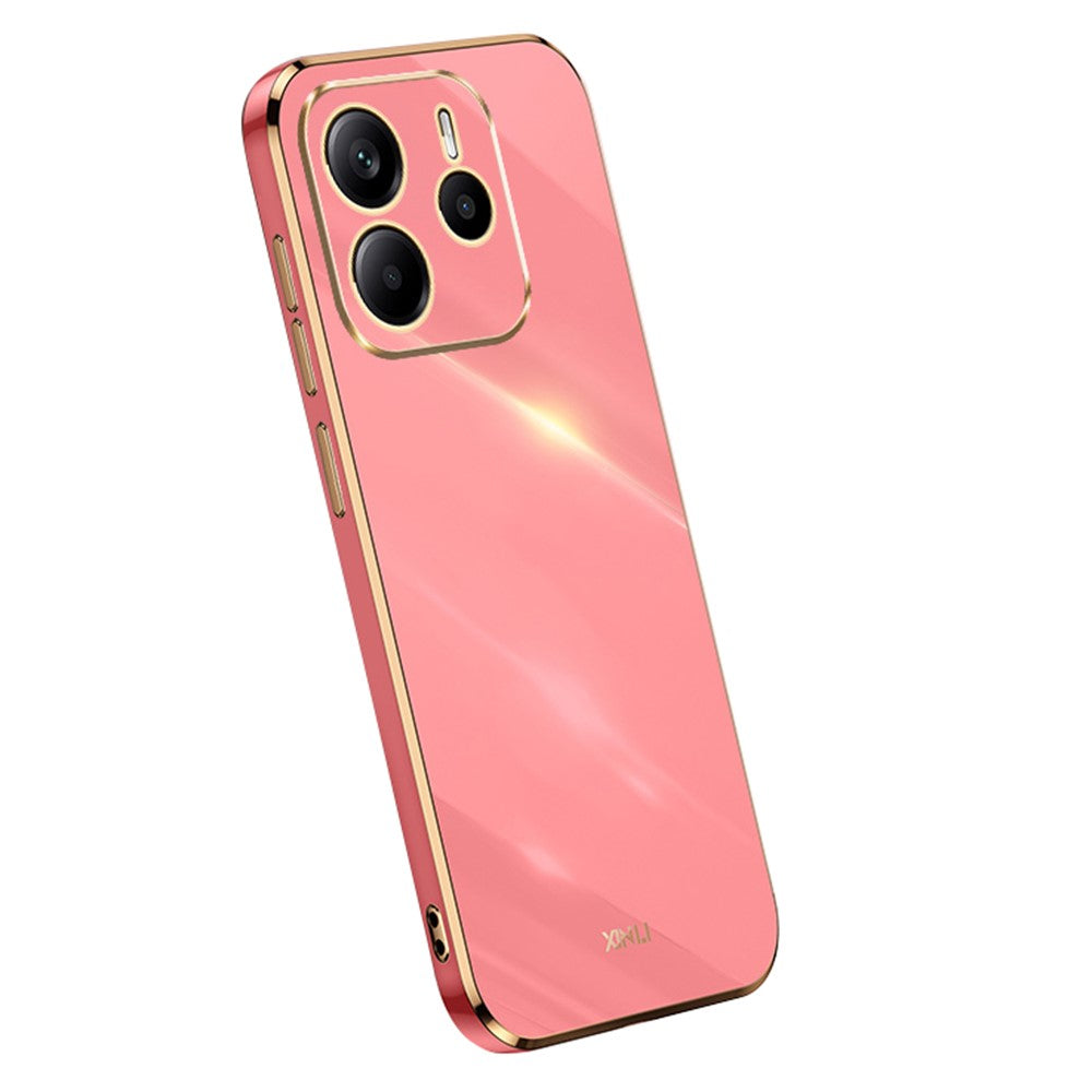 XINLI For Xiaomi Redmi Note 14 4G (163.25mm) Case TPU Phone Cover with Electroplating Frame