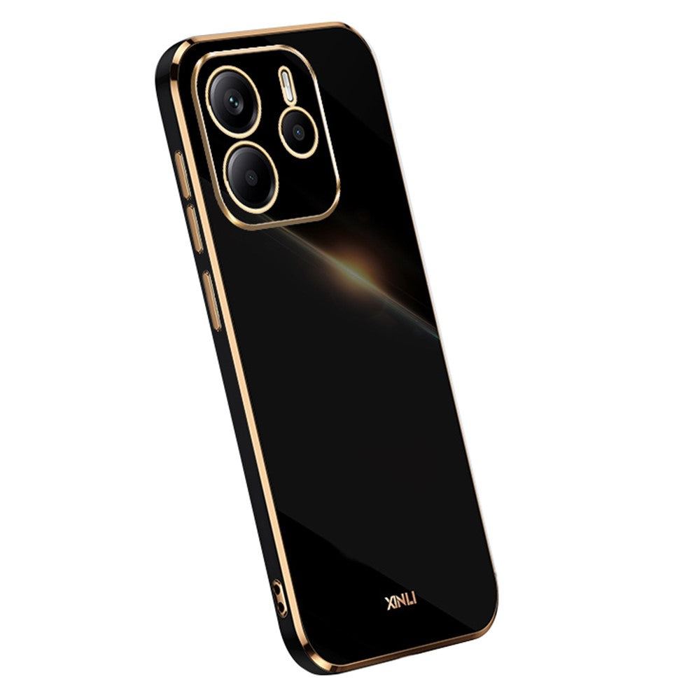 XINLI For Xiaomi Redmi Note 14 4G (163.25mm) Case TPU Phone Cover with Electroplating Frame