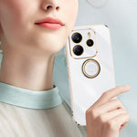 XINLI For Xiaomi Redmi Note 14 5G Case Ring Kickstand Electroplating TPU Phone Cover