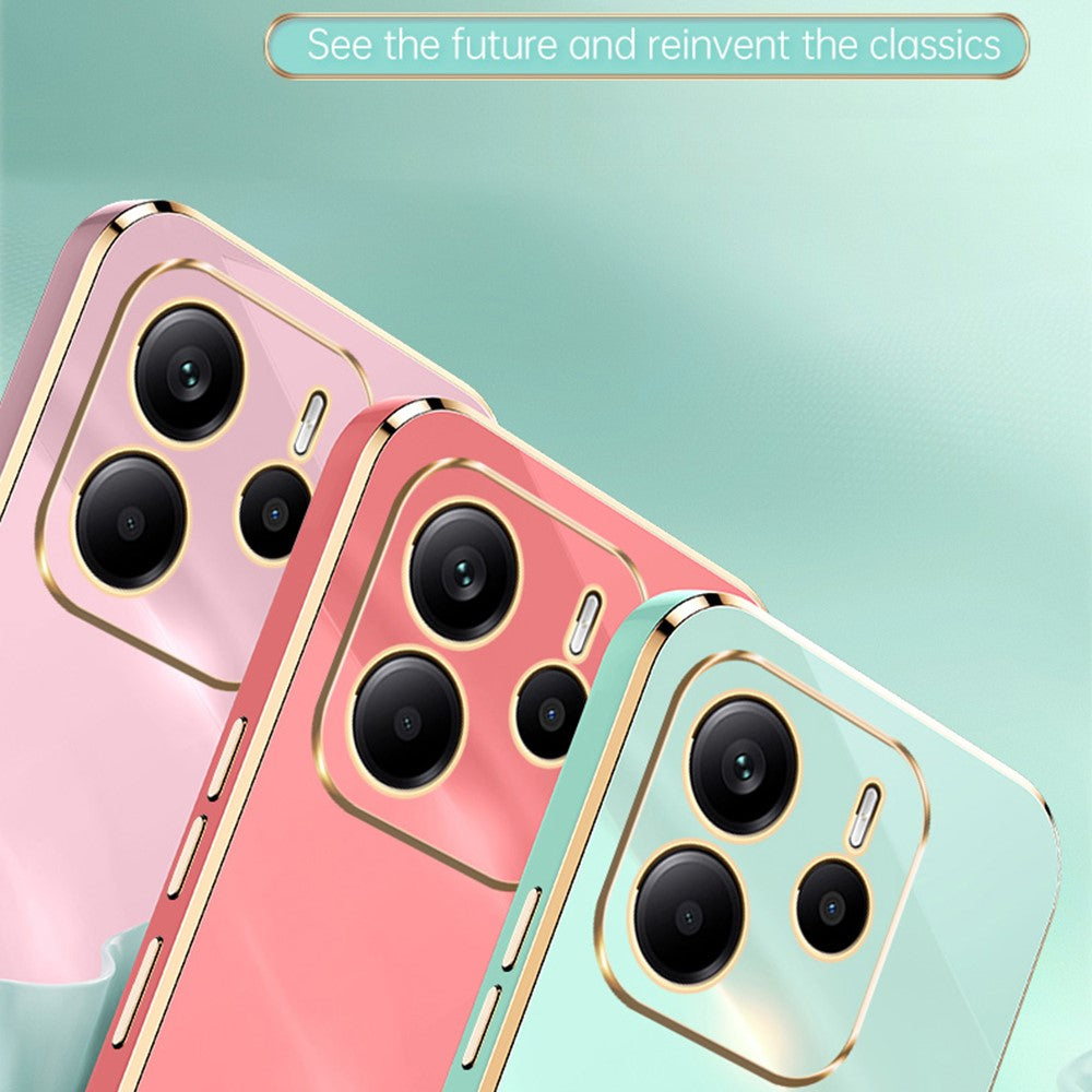 XINLI For Xiaomi Redmi Note 14 5G Case Ring Kickstand Electroplating TPU Phone Cover
