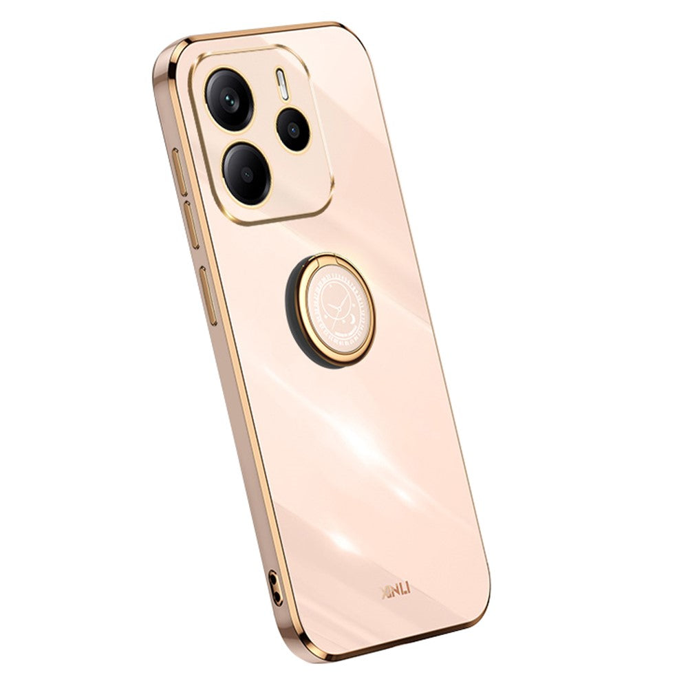 XINLI For Xiaomi Redmi Note 14 5G Case Ring Kickstand Electroplating TPU Phone Cover