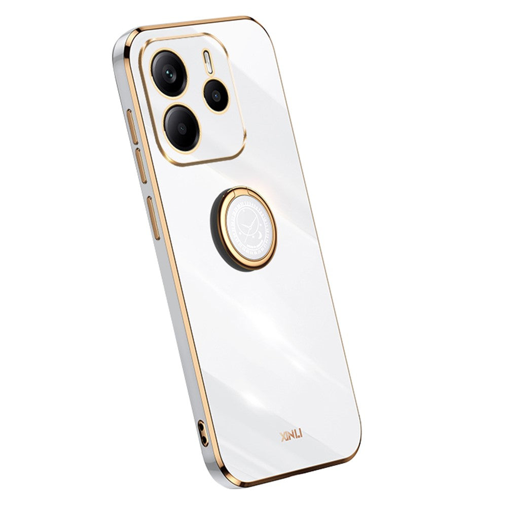 XINLI For Xiaomi Redmi Note 14 5G Case Ring Kickstand Electroplating TPU Phone Cover