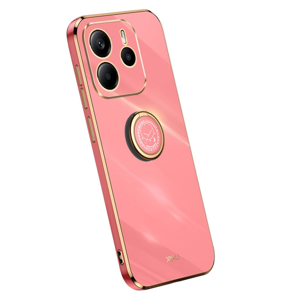 XINLI For Xiaomi Redmi Note 14 5G Case Ring Kickstand Electroplating TPU Phone Cover