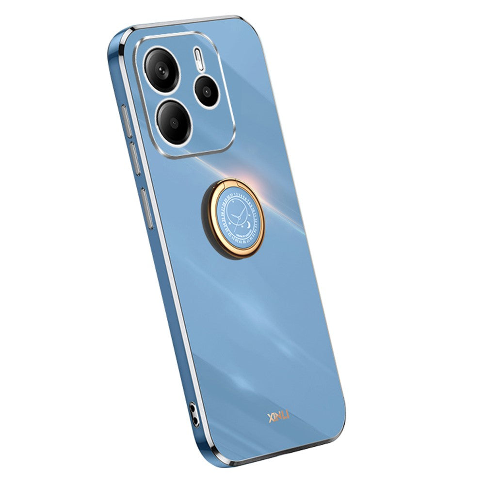XINLI For Xiaomi Redmi Note 14 5G Case Ring Kickstand Electroplating TPU Phone Cover
