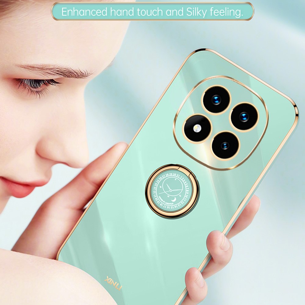 XINLI For Xiaomi Redmi Note 14 Pro 4G Case Ring Kickstand Electroplating TPU Phone Cover