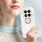 XINLI For Xiaomi Redmi Note 14 Pro 4G Case Ring Kickstand Electroplating TPU Phone Cover