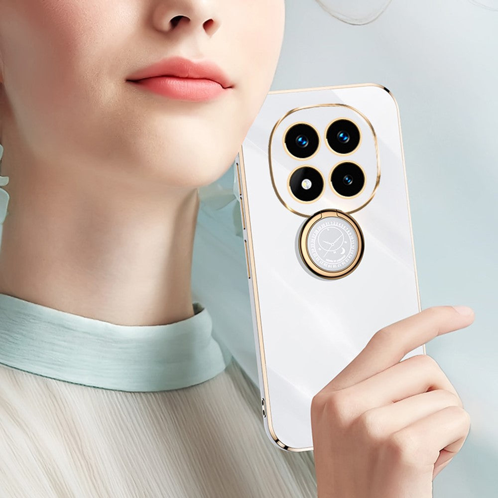 XINLI For Xiaomi Redmi Note 14 Pro 4G Case Ring Kickstand Electroplating TPU Phone Cover