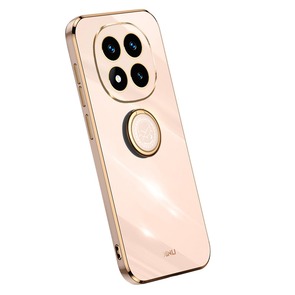 XINLI For Xiaomi Redmi Note 14 Pro 4G Case Ring Kickstand Electroplating TPU Phone Cover