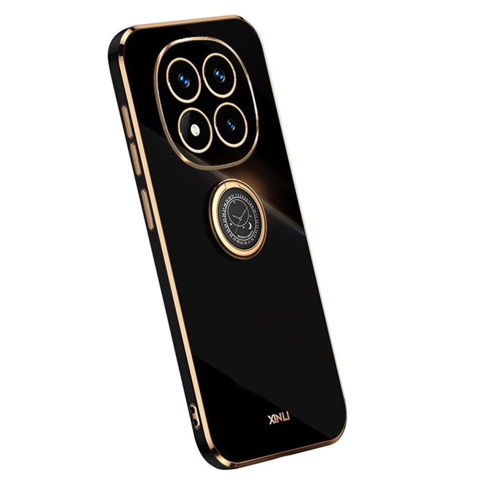 XINLI For Xiaomi Redmi Note 14 Pro 4G Case Ring Kickstand Electroplating TPU Phone Cover