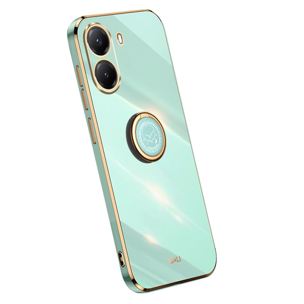 XINLI For Xiaomi Poco X7 Pro 5G Case Ring Kickstand Electroplating TPU Phone Cover