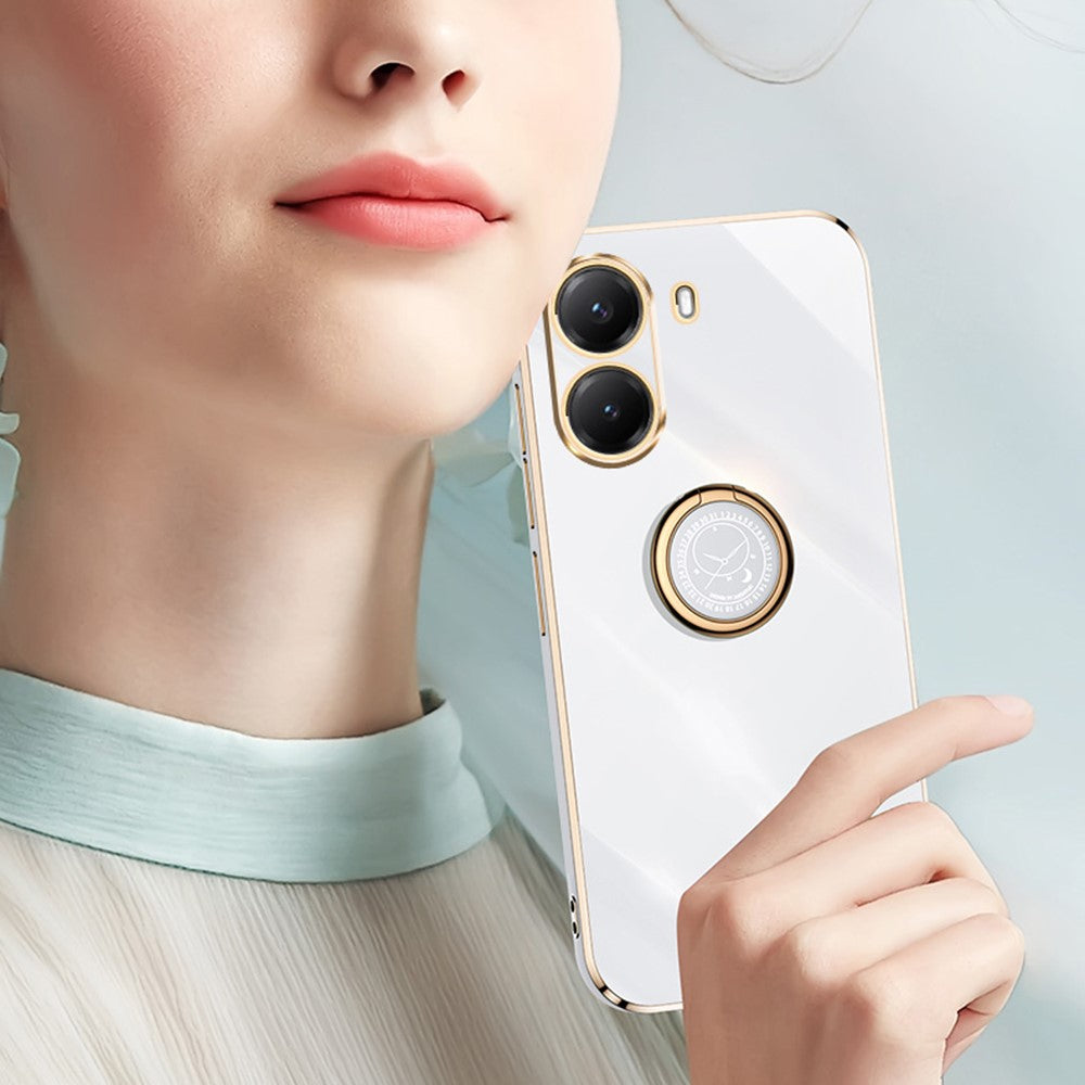XINLI For Xiaomi Poco X7 Pro 5G Case Ring Kickstand Electroplating TPU Phone Cover