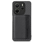 For Xiaomi Redmi Note 14 4G (163.25mm) Case RFID Blocking Carbon Fiber Leather Phone Back Cover with Card Holder