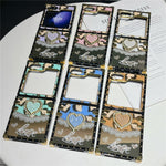 For Samsung Galaxy Z Flip7 FE 5G / Z Flip6 5G Case Heart Pattern Electroplating TPU + PC Phone Cover with Kickstand