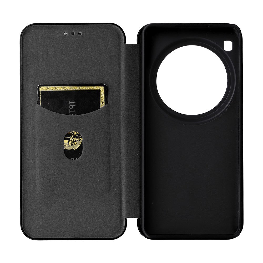 For Xiaomi 15 Ultra Case Carbon Fiber Texture Drop-Proof PU Leather Phone Cover