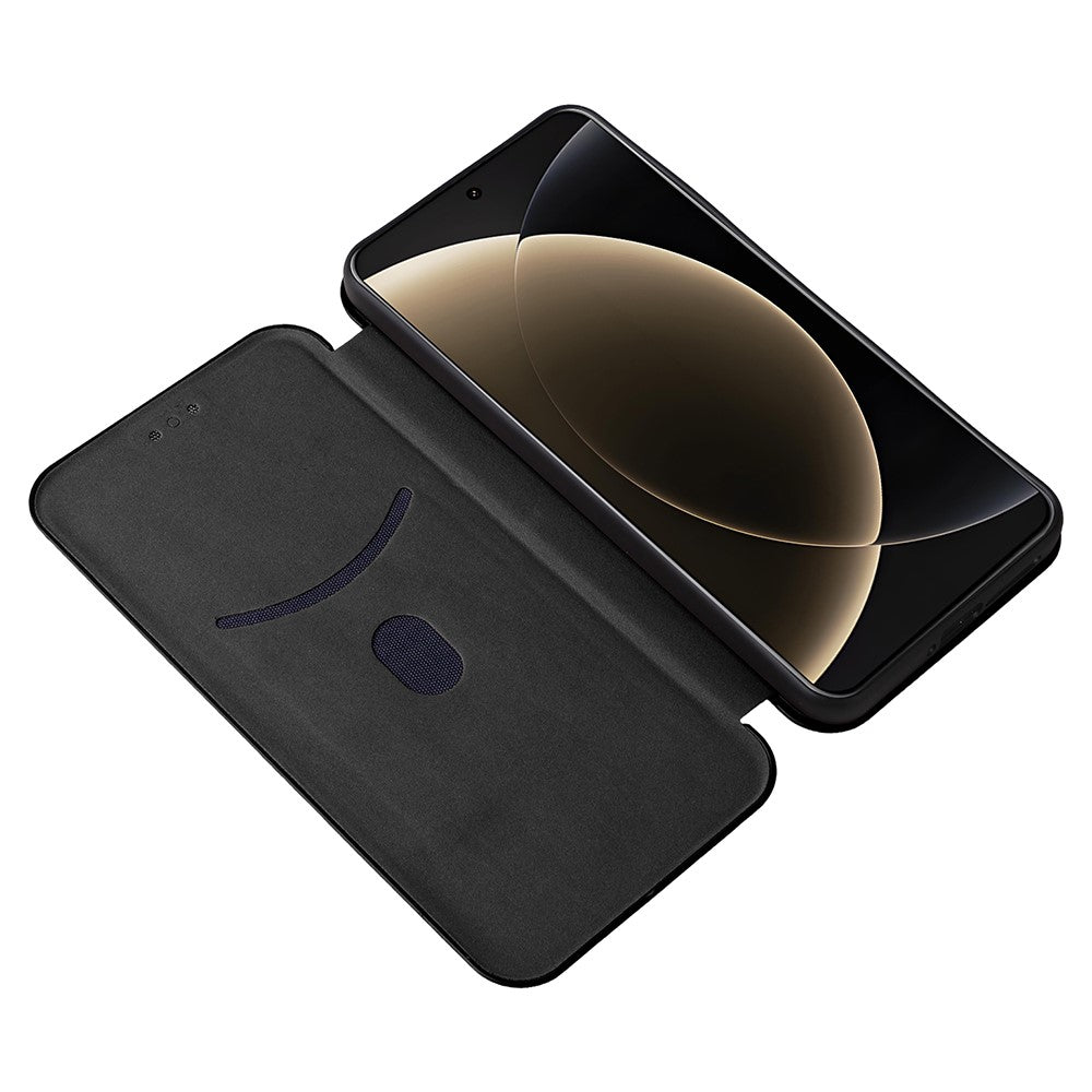 For Xiaomi 15 Ultra Case Carbon Fiber Texture Drop-Proof PU Leather Phone Cover