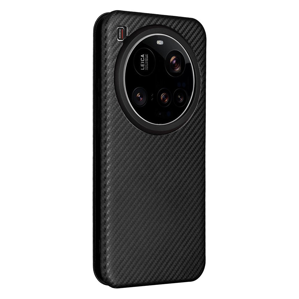 For Xiaomi 15 Ultra Case Carbon Fiber Texture Drop-Proof PU Leather Phone Cover