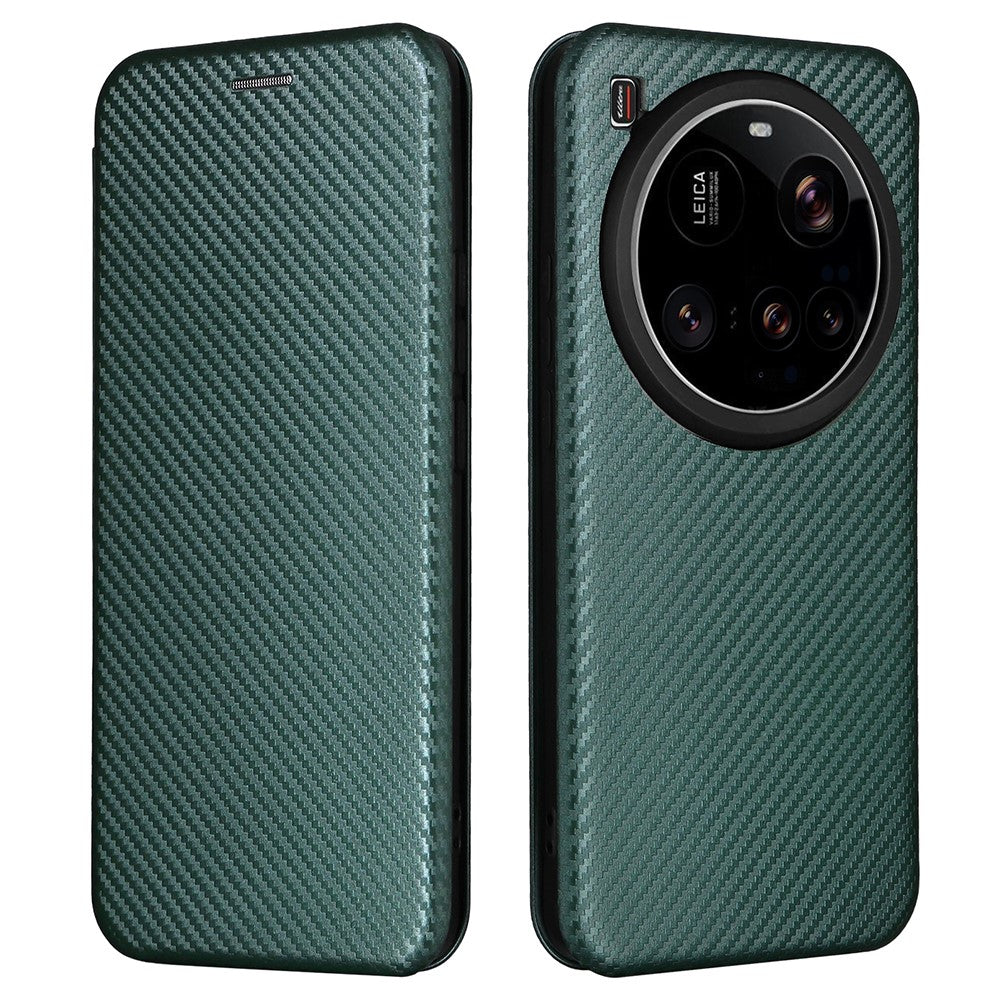 For Xiaomi 15 Ultra Case Carbon Fiber Texture Drop-Proof PU Leather Phone Cover