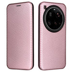 For Xiaomi 15 Ultra Case Carbon Fiber Texture Drop-Proof PU Leather Phone Cover