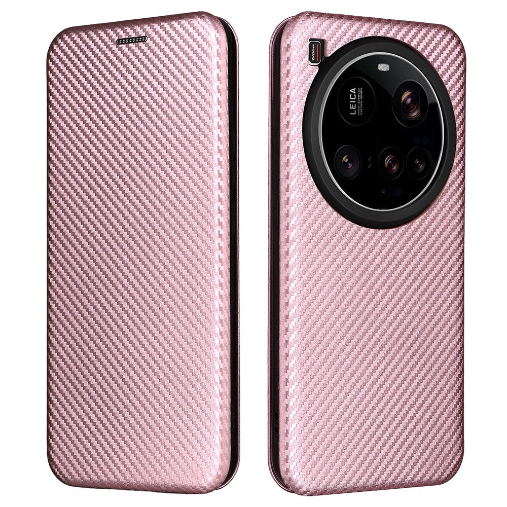 For Xiaomi 15 Ultra Case Carbon Fiber Texture Drop-Proof PU Leather Phone Cover