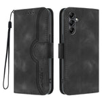 Samsung Galaxy A15 5G / Galaxy A15 4G læderetui med pung, mobilcover med præget smiley og rem