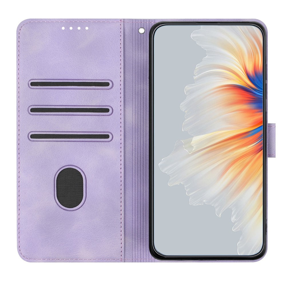 For Xiaomi Redmi Note 14 4G (163.25mm) Leather Case Wallet Stand Smile Imprinted Phone Cover with Strap