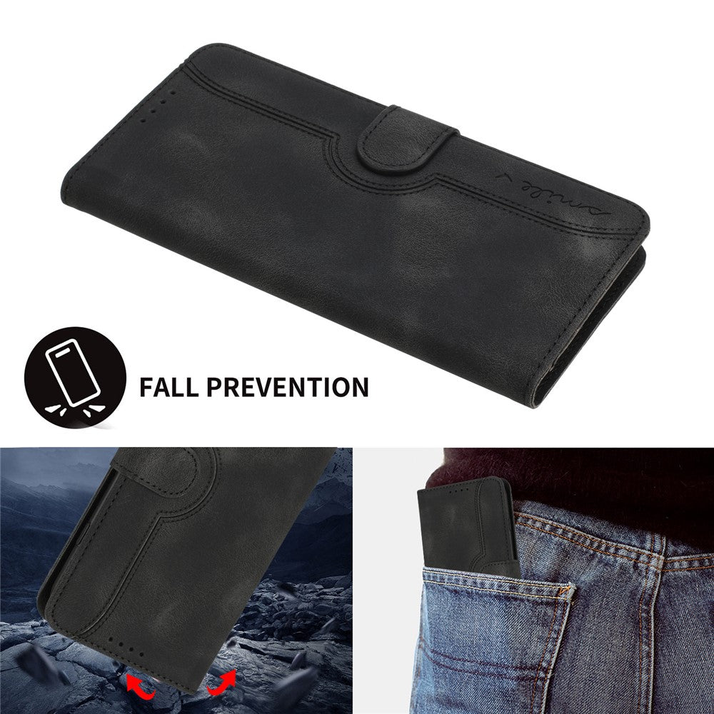 For Xiaomi Redmi Note 14 Pro 4G Leather Case Wallet Stand Smile Imprinted Phone Cover with Strap