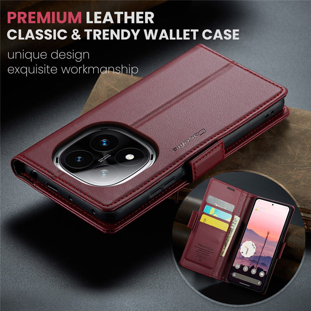 CASEME For Xiaomi Redmi Note 14 Pro 4G Case  023 Series RFID Blocking Leather Wallet Stand Phone Cover
