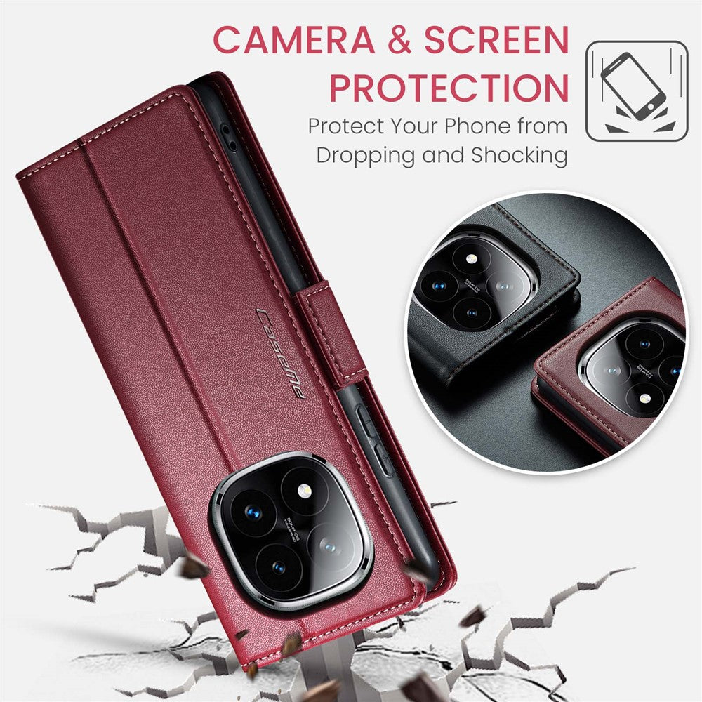 CASEME For Xiaomi Redmi Note 14 Pro 4G Case  023 Series RFID Blocking Leather Wallet Stand Phone Cover