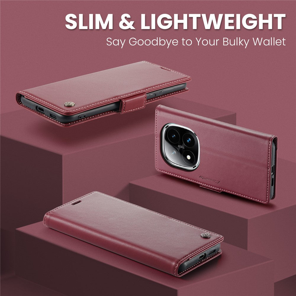 CASEME For Xiaomi Redmi Note 14 Pro 4G Case  023 Series RFID Blocking Leather Wallet Stand Phone Cover
