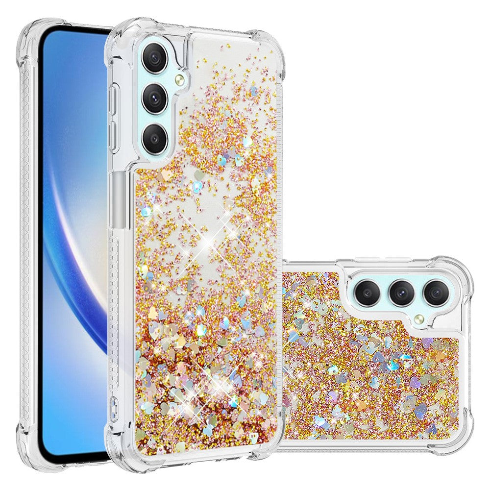 For Samsung Galaxy A25 5G (Global) (161.0 x 76.5 x 8.3mm) TPU Case Glitter Quicksand Shockproof Phone Back Cover