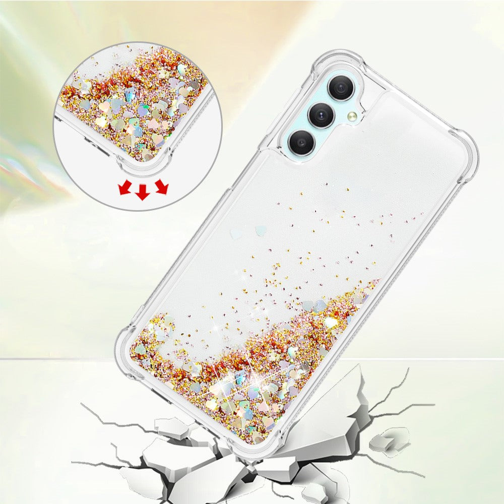 For Samsung Galaxy A25 5G (Global) (161.0 x 76.5 x 8.3mm) TPU Case Glitter Quicksand Shockproof Phone Back Cover