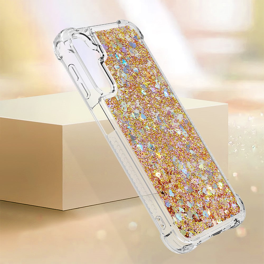 For Samsung Galaxy A25 5G (Global) (161.0 x 76.5 x 8.3mm) TPU Case Glitter Quicksand Shockproof Phone Back Cover