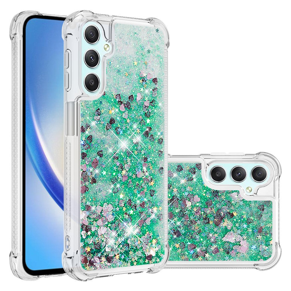 For Samsung Galaxy A25 5G (Global) (161.0 x 76.5 x 8.3mm) TPU Case Glitter Quicksand Shockproof Phone Back Cover