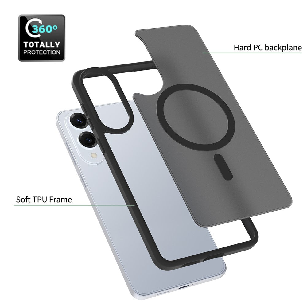 For Samsung Galaxy S25 Edge Magnetic Case TPU Frame Acrylic Back Phone Cover Skin Touch