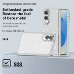 For Samsung Galaxy S25 Edge Case Sparkly Powder Glitter Shiny Soft TPU + Hard PC Back Cover