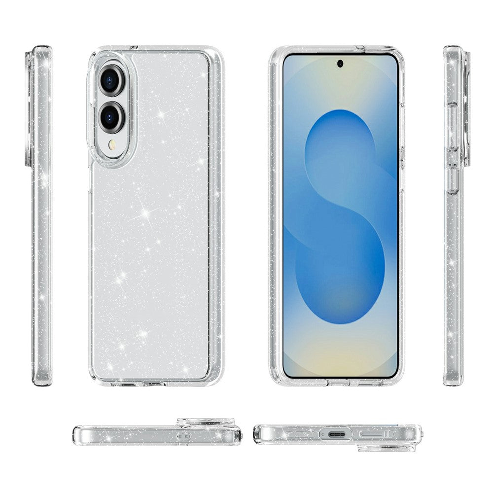 For Samsung Galaxy S25 Edge Case Sparkly Powder Glitter Shiny Soft TPU + Hard PC Back Cover