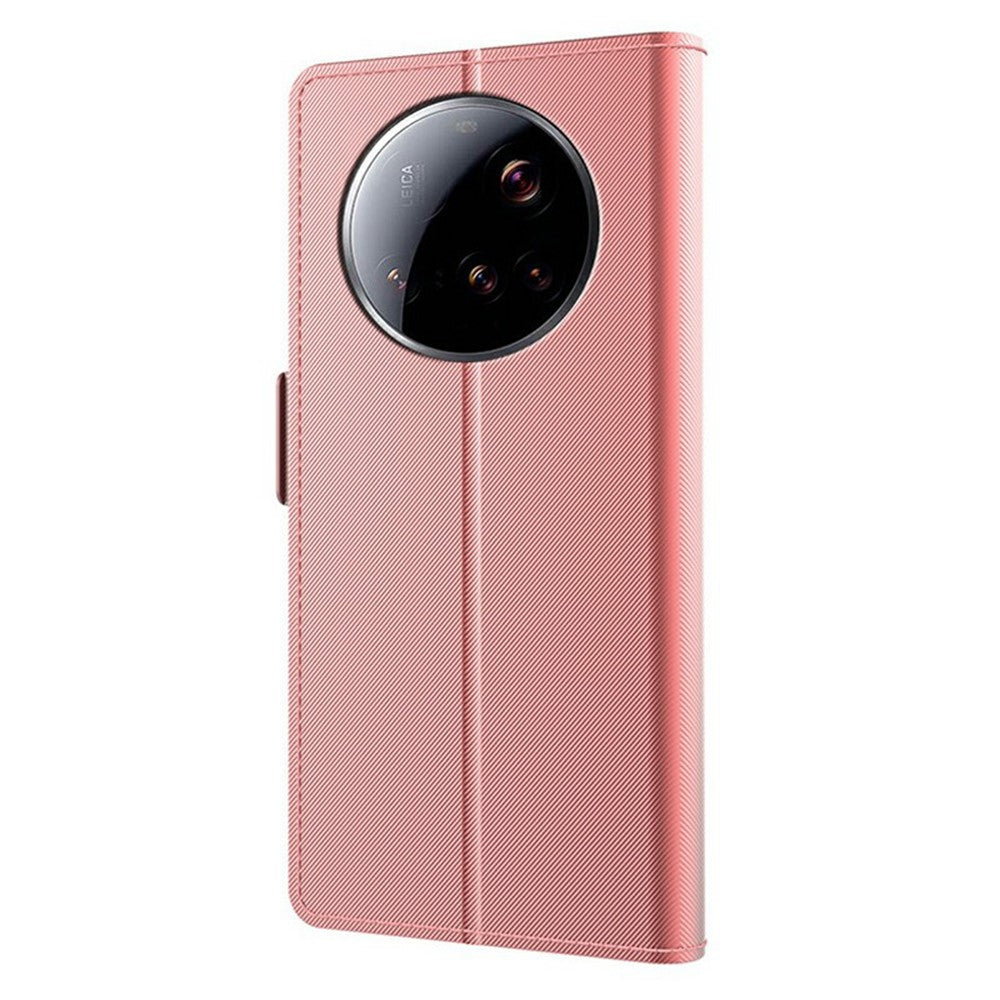 For Xiaomi 15 Ultra Case Stand PU Leather Phone Cover Card Holder Mirror