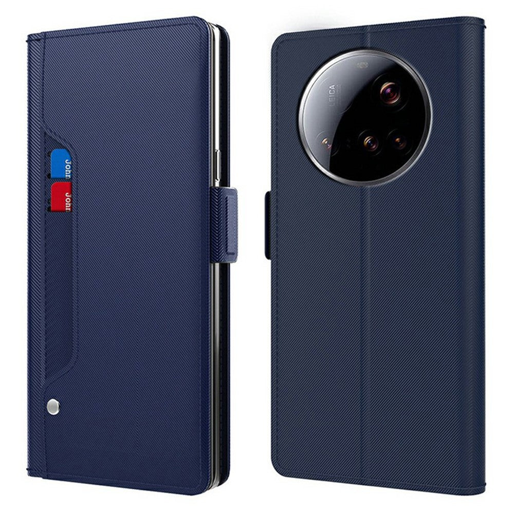 For Xiaomi 15 Ultra Case Stand PU Leather Phone Cover Card Holder Mirror