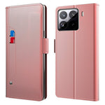 For Xiaomi 15 Case Stand PU Leather Phone Cover Card Holder Mirror