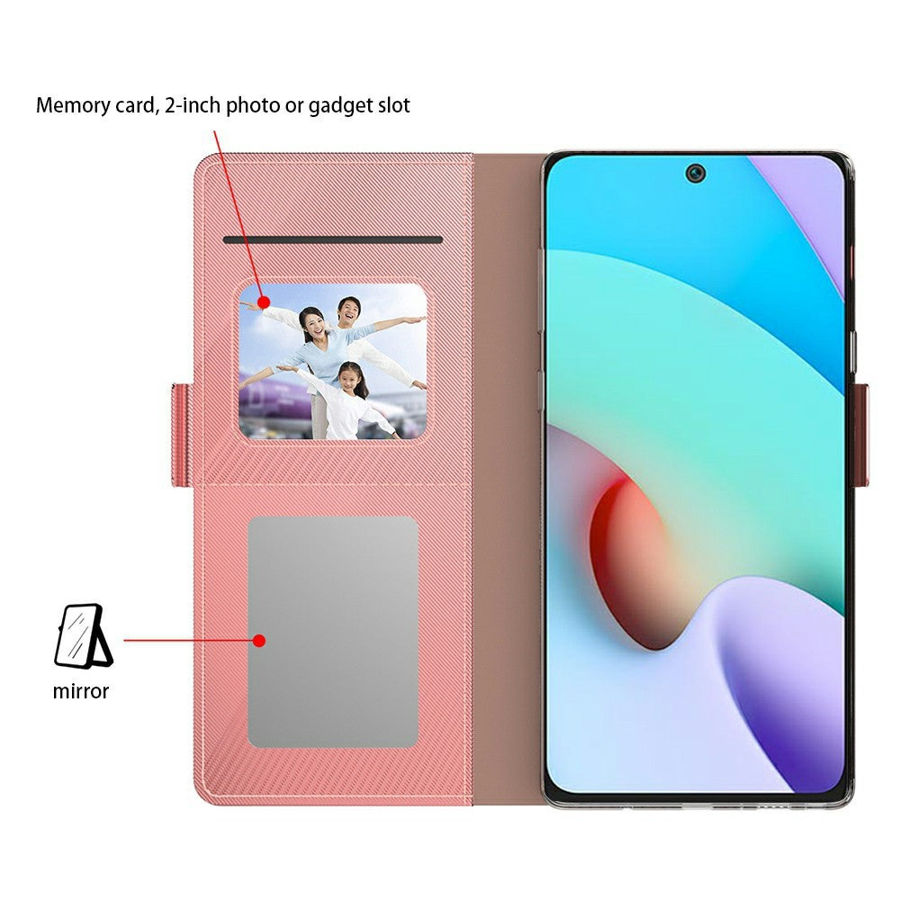 For Xiaomi 15 Pro Case Stand PU Leather Phone Cover Card Holder Mirror