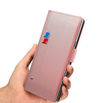 For Xiaomi 15 Pro Case Stand PU Leather Phone Cover Card Holder Mirror