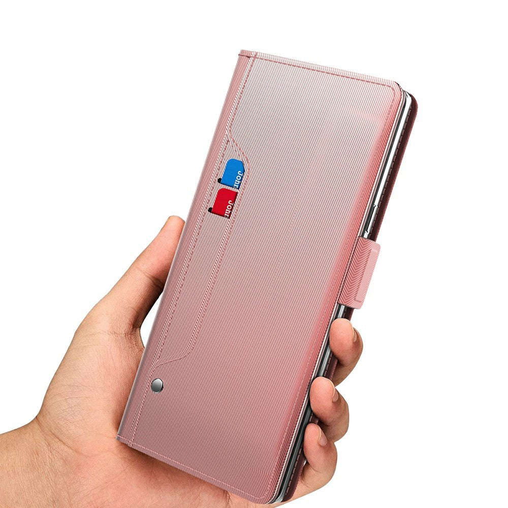For Xiaomi 15 Pro Case Stand PU Leather Phone Cover Card Holder Mirror