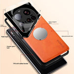 For Xiaomi 15 Ultra Case Leather Coated PC + TPU Phone Back Cover