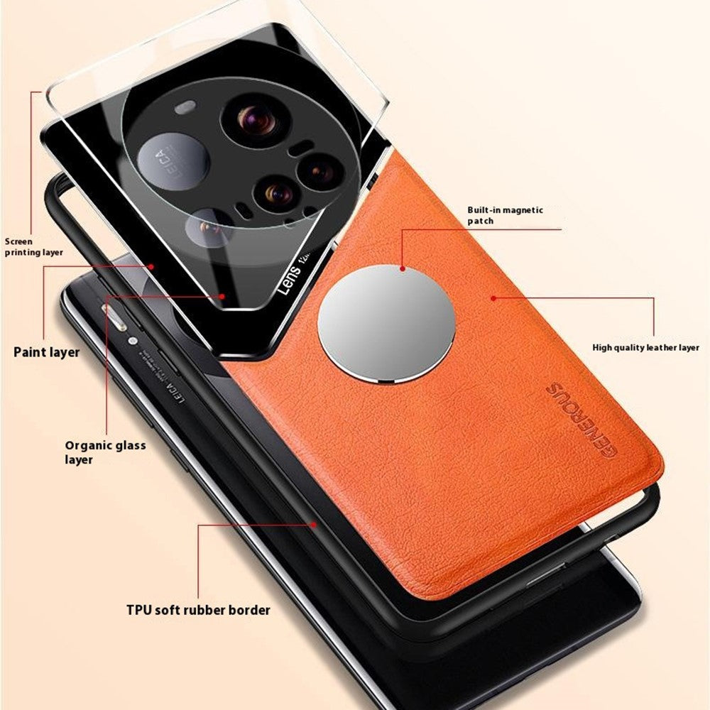 For Xiaomi 15 Ultra Case Leather Coated PC + TPU Phone Back Cover