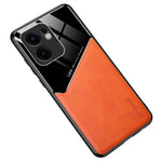 Læderbeklædt PC + TPU-bagcover til Oppo Reno13 F 5G (Reno 13 FS 5G) / 4G