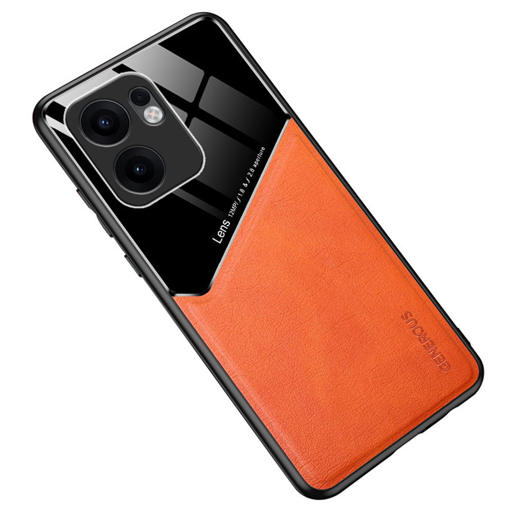 Læderbeklædt PC + TPU-bagcover til Oppo Reno13 F 5G (Reno 13 FS 5G) / 4G