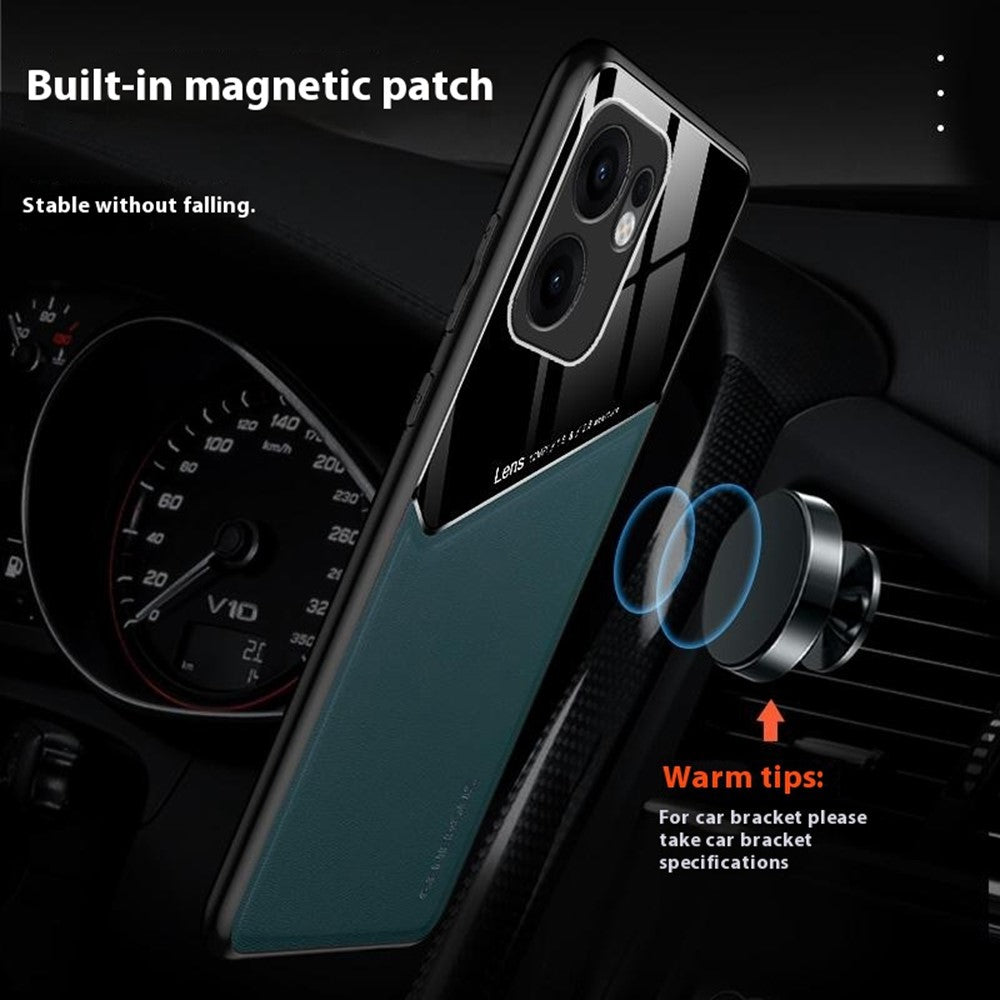 Læderbeklædt PC + TPU-bagcover til Oppo Reno13 F 5G (Reno 13 FS 5G) / 4G
