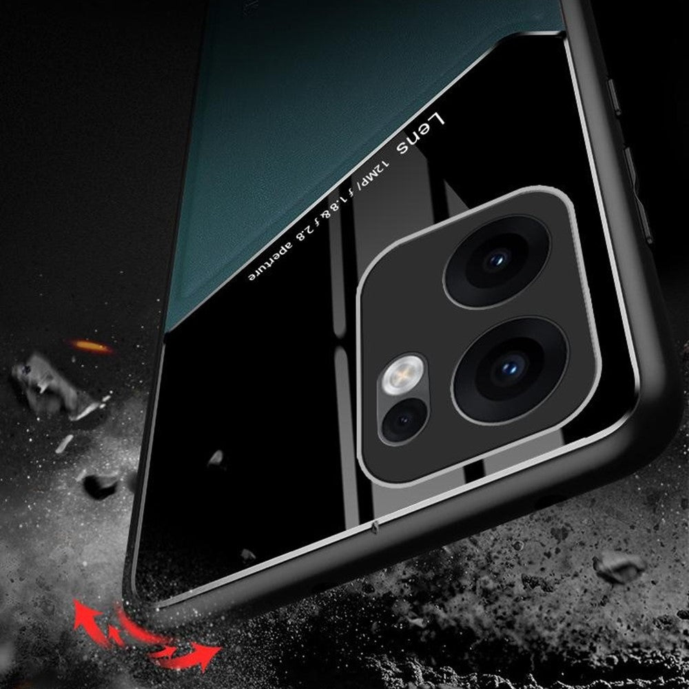 Læderbeklædt PC + TPU-bagcover til Oppo Reno13 F 5G (Reno 13 FS 5G) / 4G