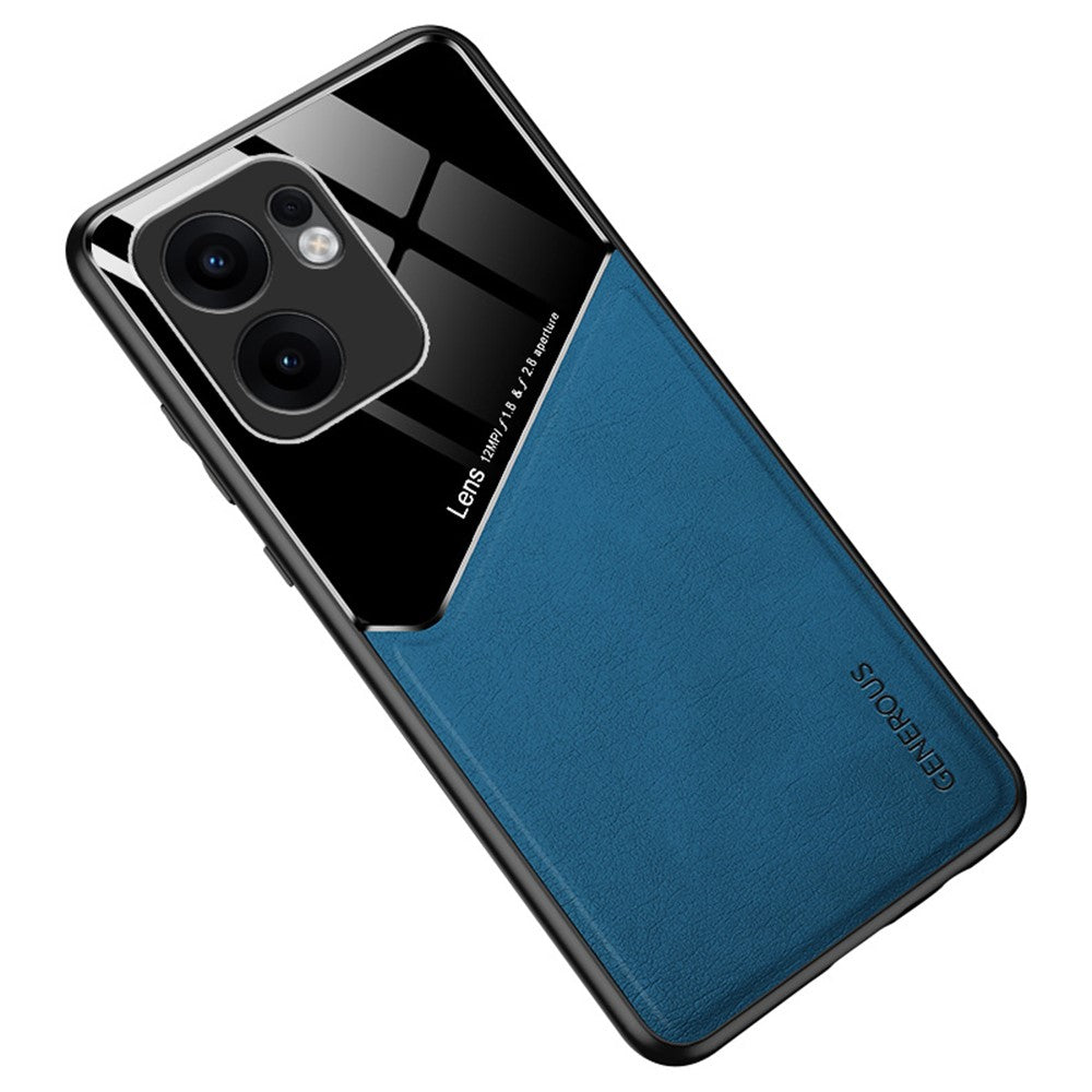 Læderbeklædt PC + TPU-bagcover til Oppo Reno13 F 5G (Reno 13 FS 5G) / 4G